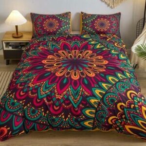#41. Twin Floral Bedding Duvet Cover & Pillow Cases Set